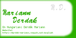mariann derdak business card